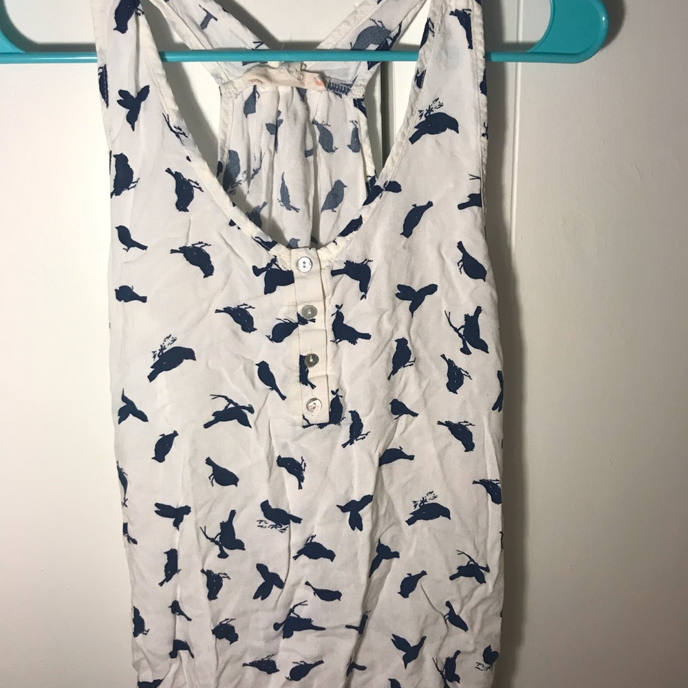 White tank top with birds